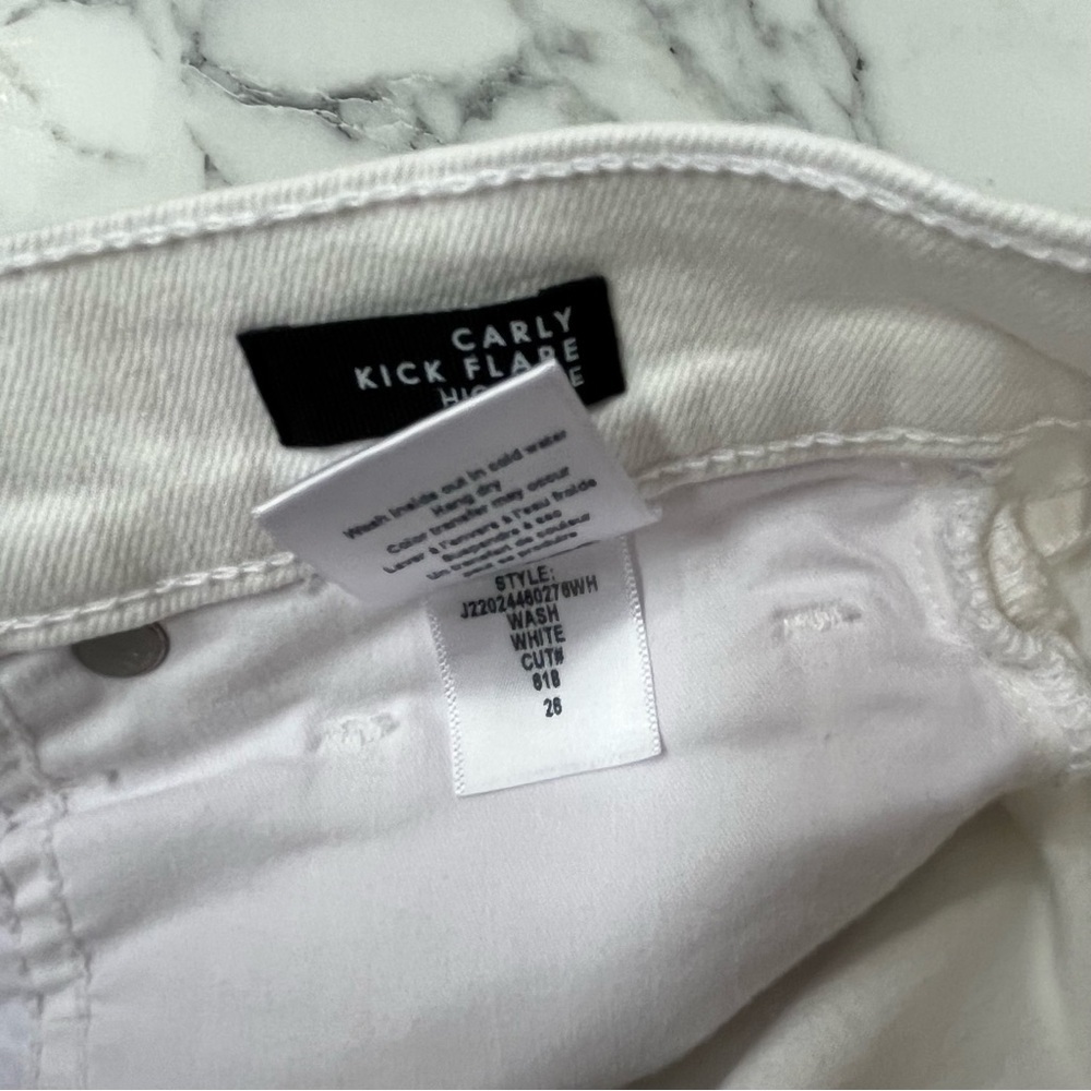 Veronica Beard Carly High Rise Kick Flare White Jeans Size 26/2 - Picture 11 of 13